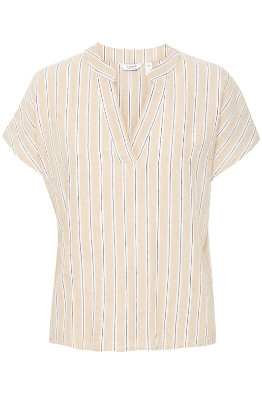 B Young Byfalakka V-Neck Blouse | Humus Stripe Mix 