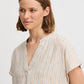 B Young V-Neck Blouse | Humus Stripe Mix