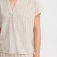 B Young V-Neck Blouse | Humus Stripe Mix