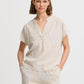 B Young V-Neck Blouse | Humus Stripe Mix
