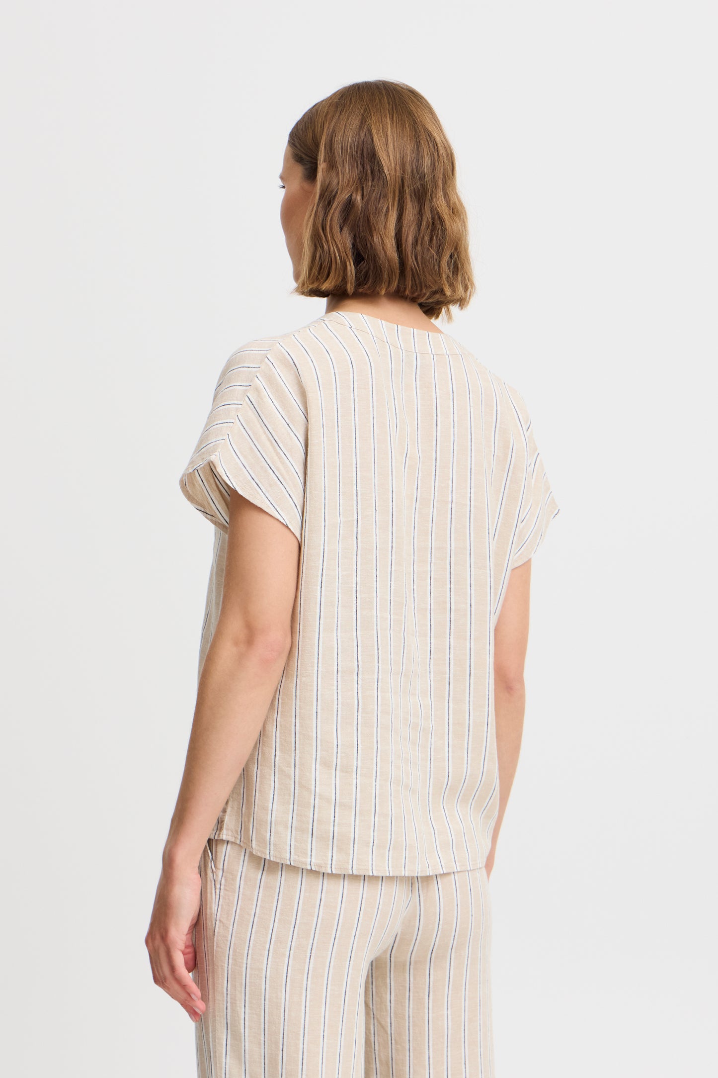 B Young Byfalakka V-Neck Blouse | Humus Stripe Mix