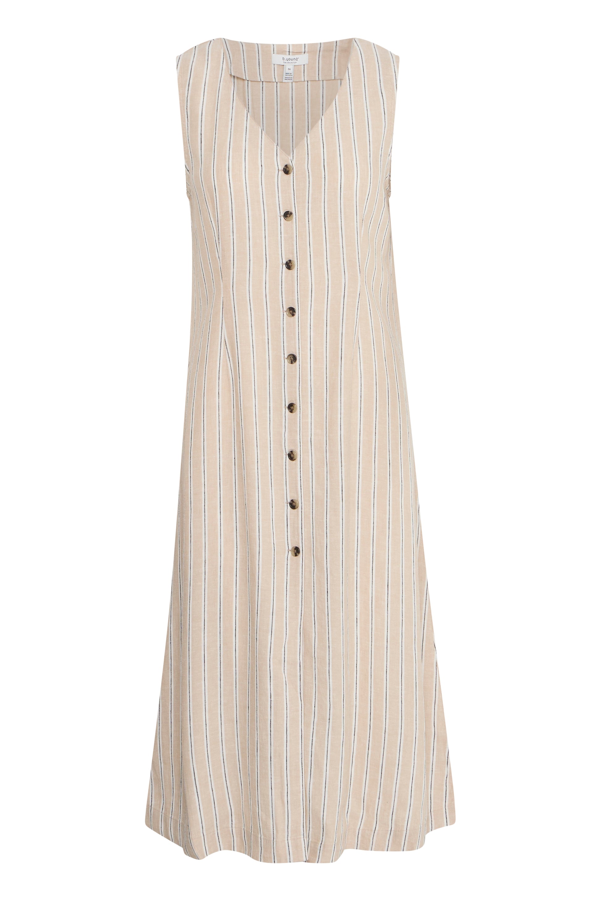 B Young Byfalakka Button Dress | Humus Stripe Mix
