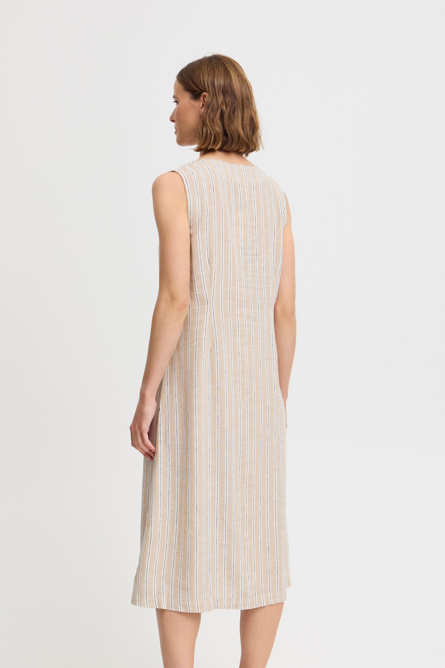 B Young Byfalakka Button Dress | Humus Stripe Mix