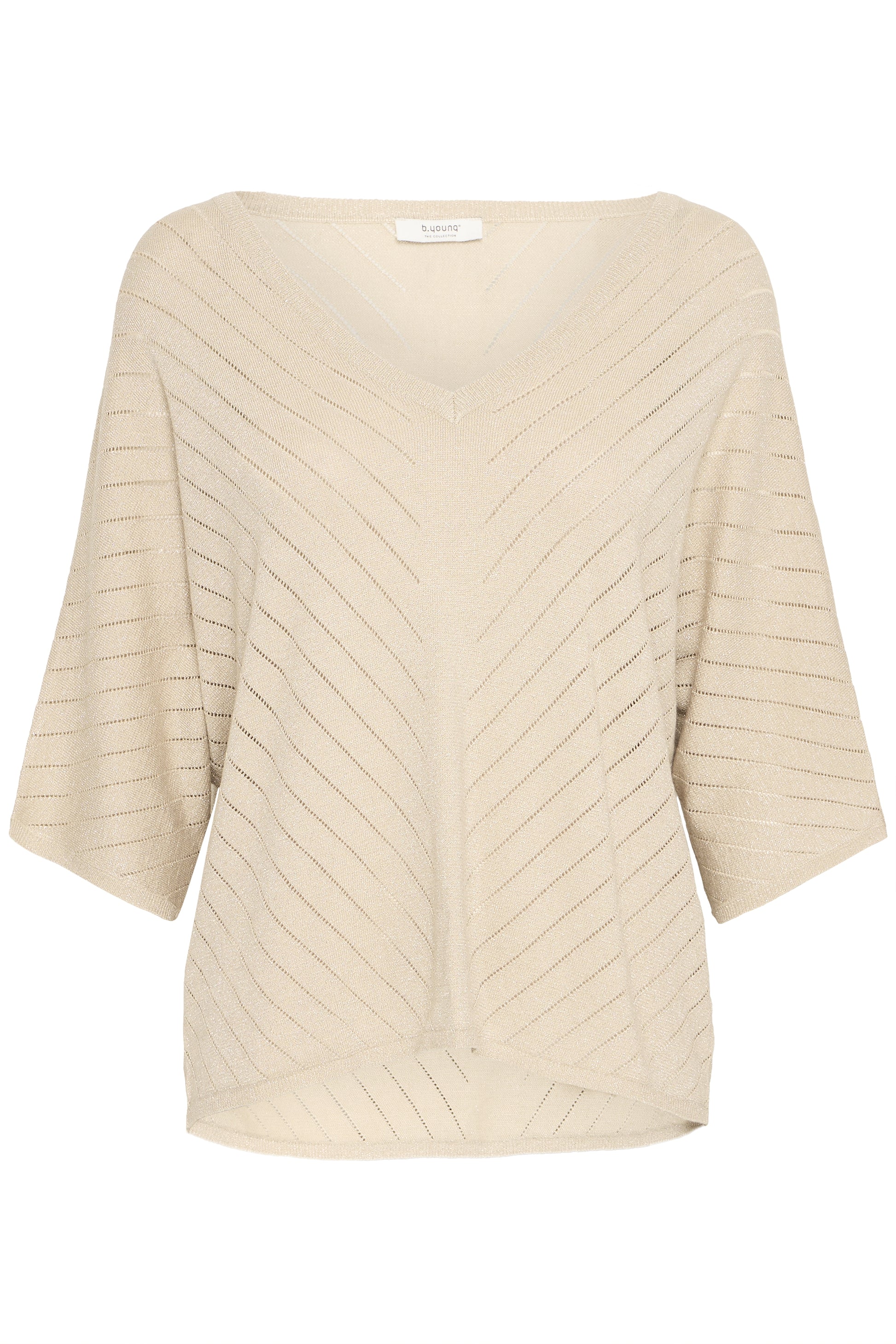 B Young Bymobbe V-Neck Jumper | Frosted Almond