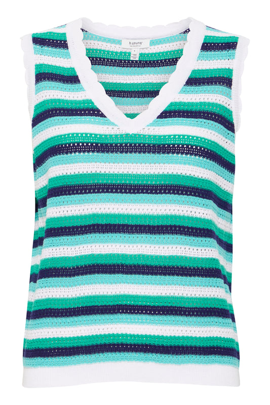 B Young Bynaski V-Neck Vest | Vivid Green Mix