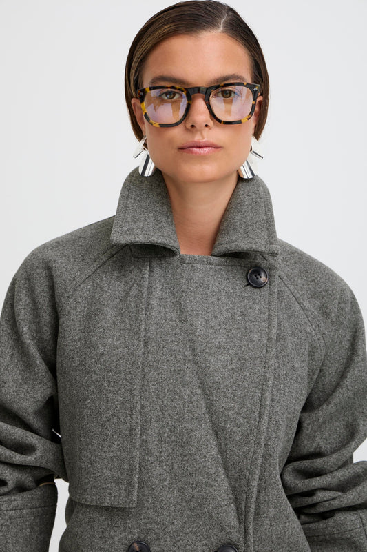 Bycilia Trenchcoat | Mid Grey Melange