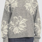 B Young Byomea Flower Jumper | Mid Grey Melange