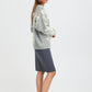 B Young Byomea Flower Jumper | Mid Grey Melange