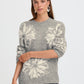 B Young Byomea Flower Jumper | Mid Grey Melange