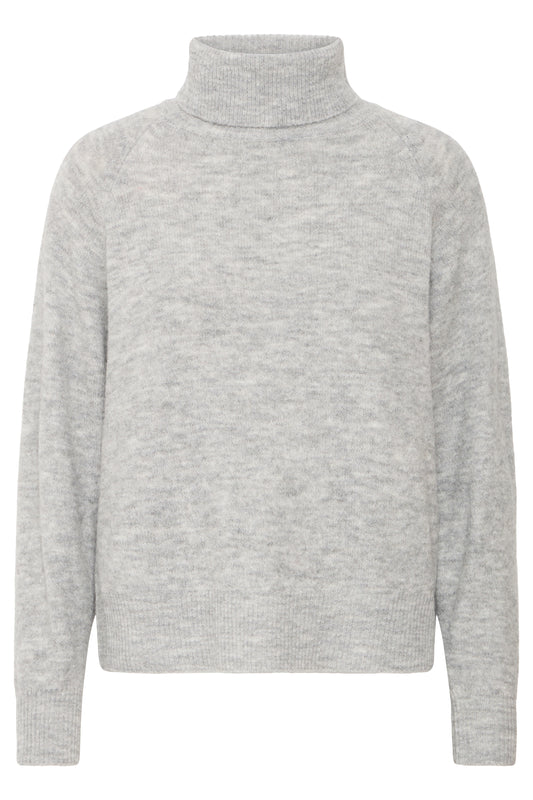 B Young ByMonna Rollneck | Mid Grey Melange
