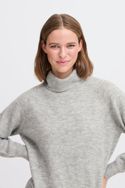 B Young Monna Rollneck | Mid Grey Melange