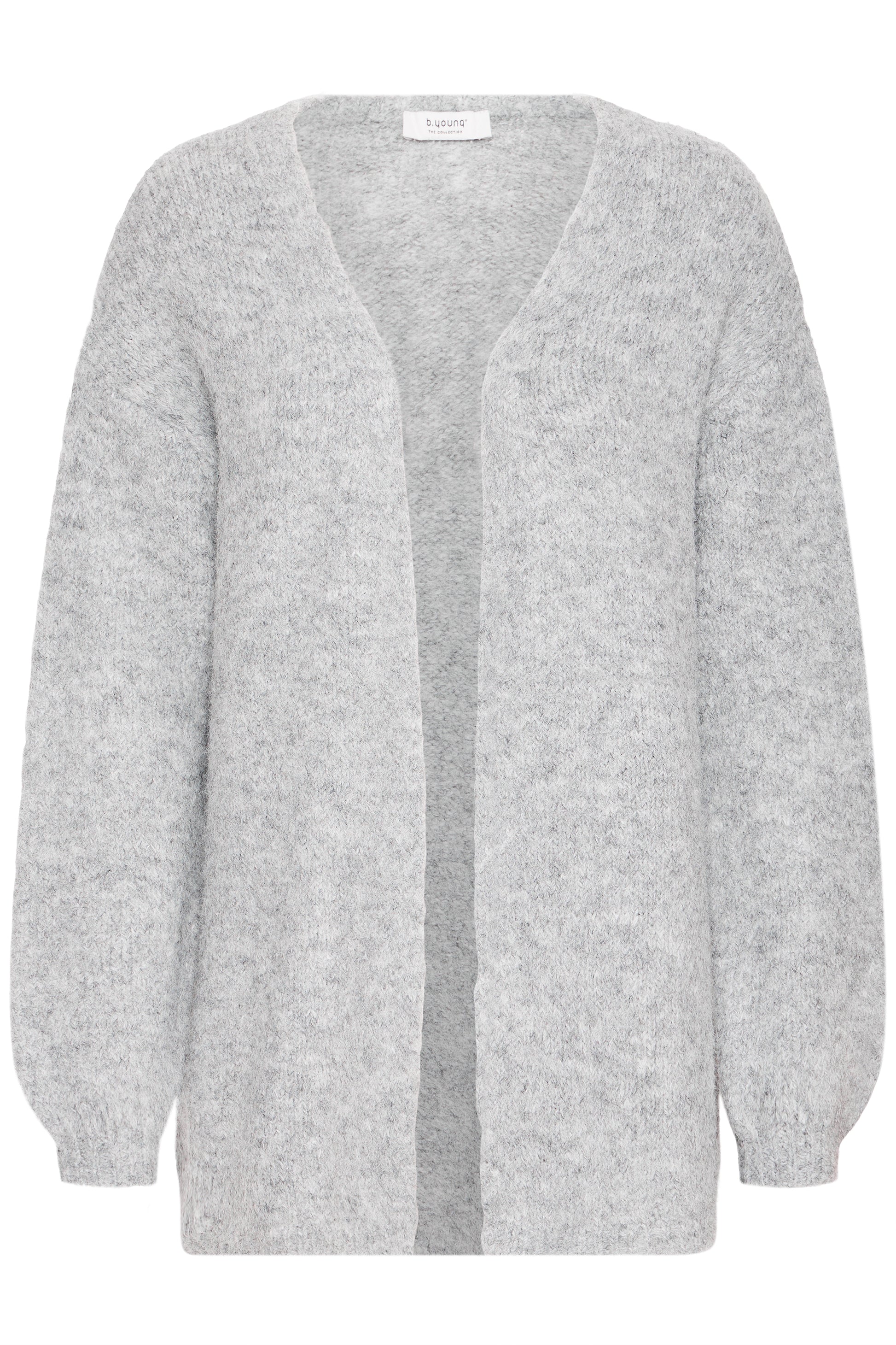 B Young Bymillers Cardigan | Mid Grey Melange