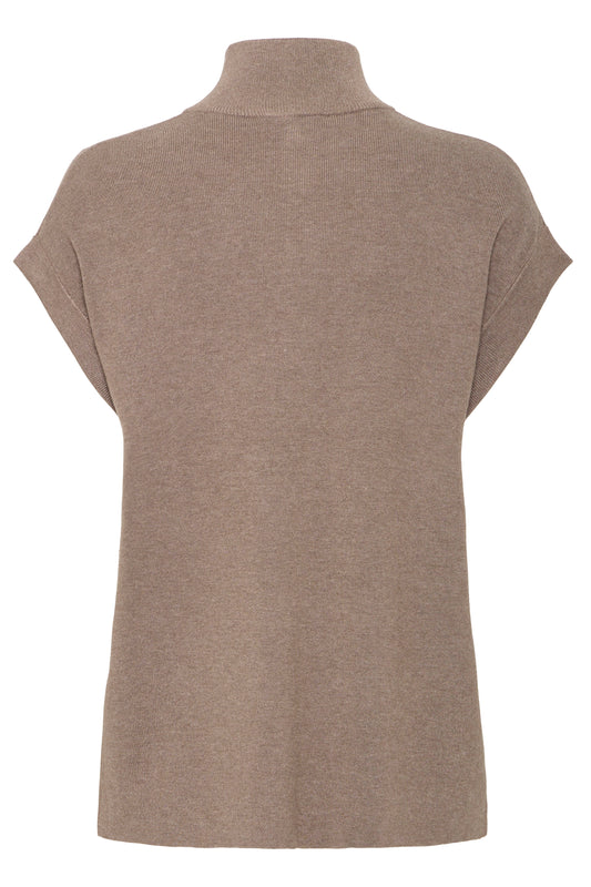 B Young Orla Zipper Vest | Walnut Melange