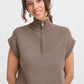 B Young Orla Zipper Vest | Walnut Melange