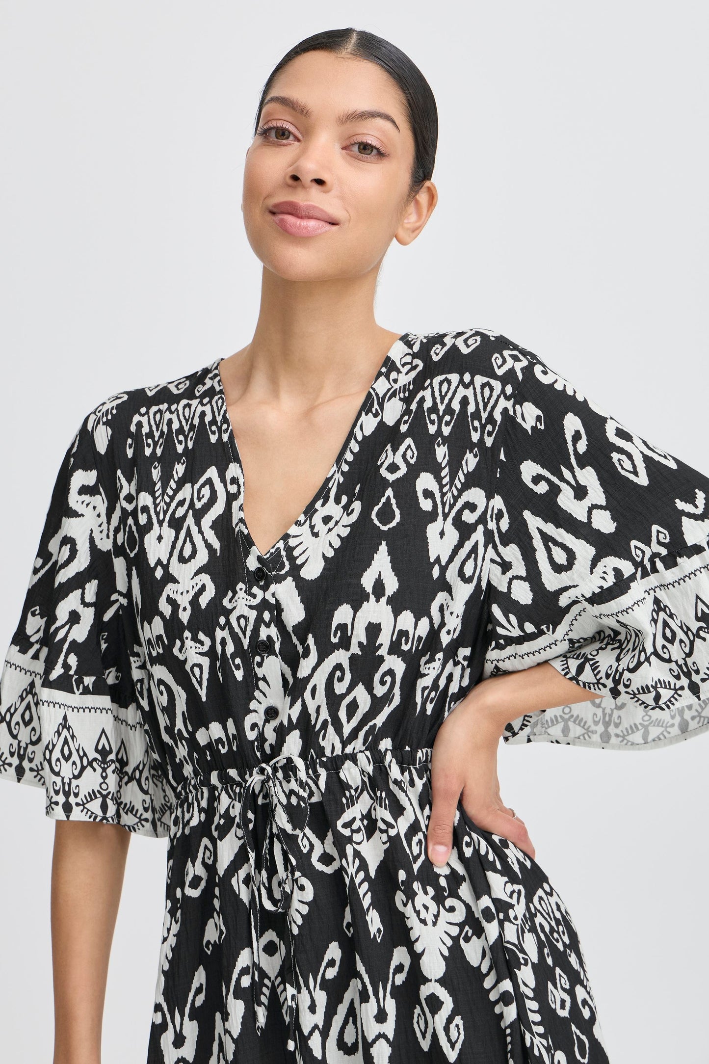 B Young Byjasmina  Long Dress | Black Eth Mix