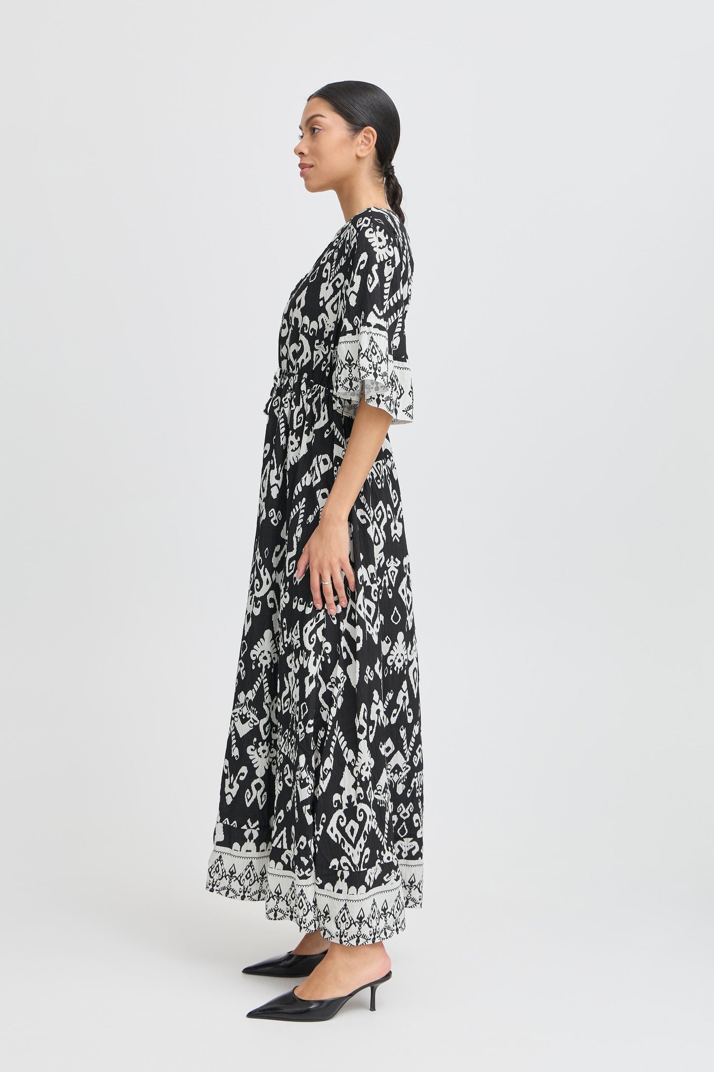 B Young Byjasmina  Long Dress | Black Eth Mix