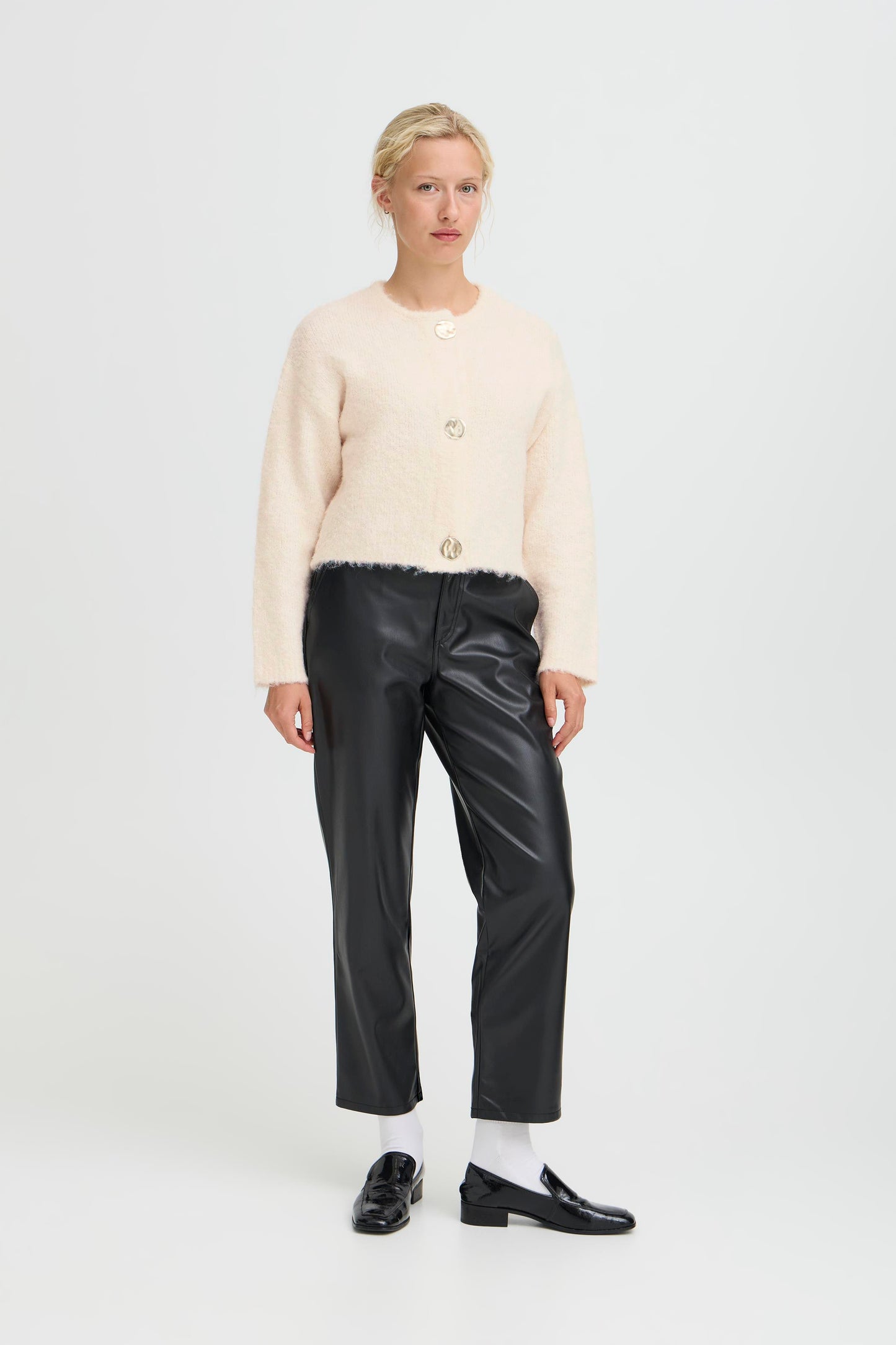B Young Omanta Cardigan | Birch Melange