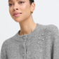 Byomea Rhinestone Cardigan | Mid Grey Melange
