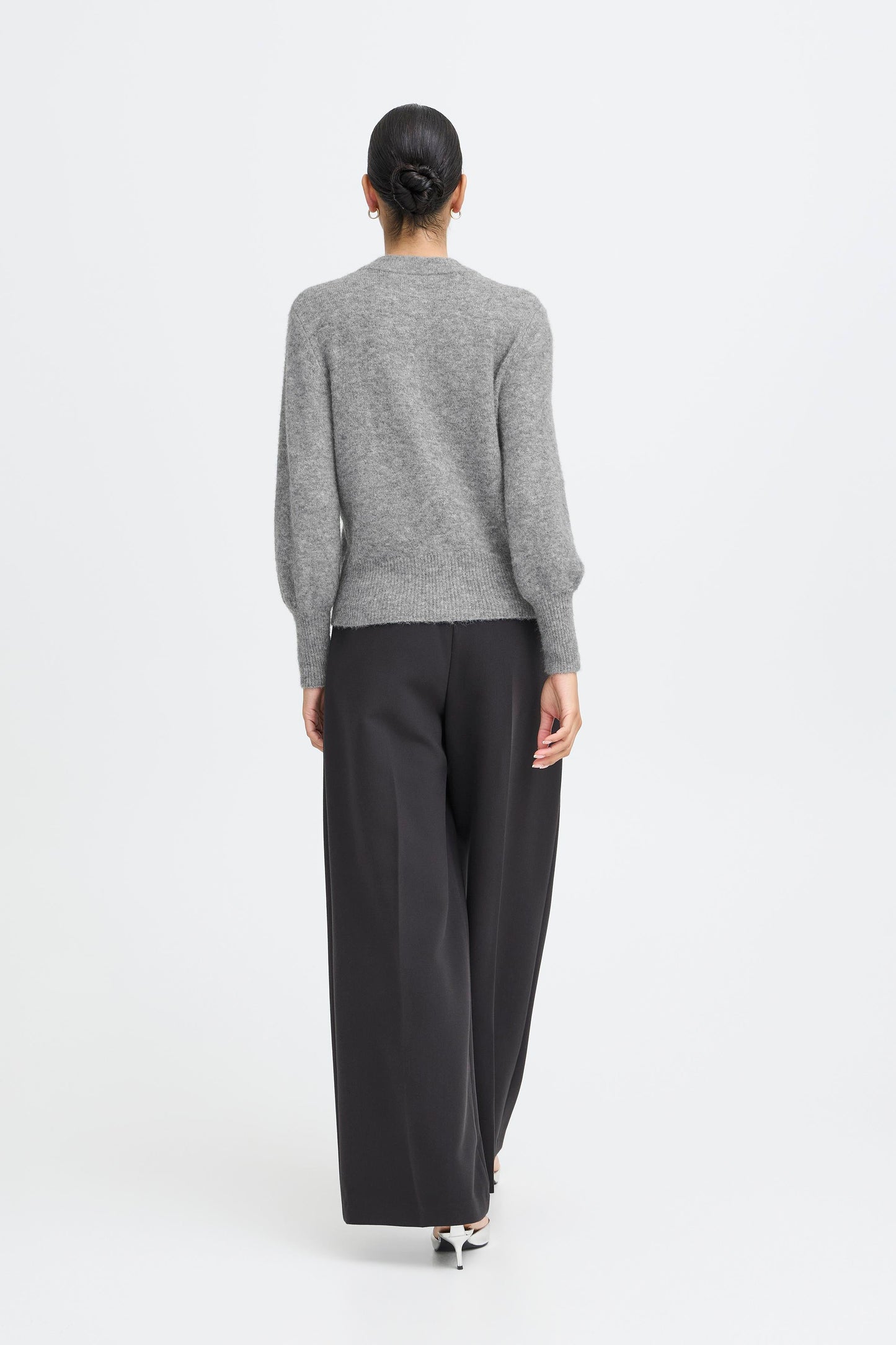 Byomea Rhinestone Cardigan | Mid Grey Melange