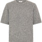Byomea Rhinestone Short Sleeve Jumper | Mid Grey Melange