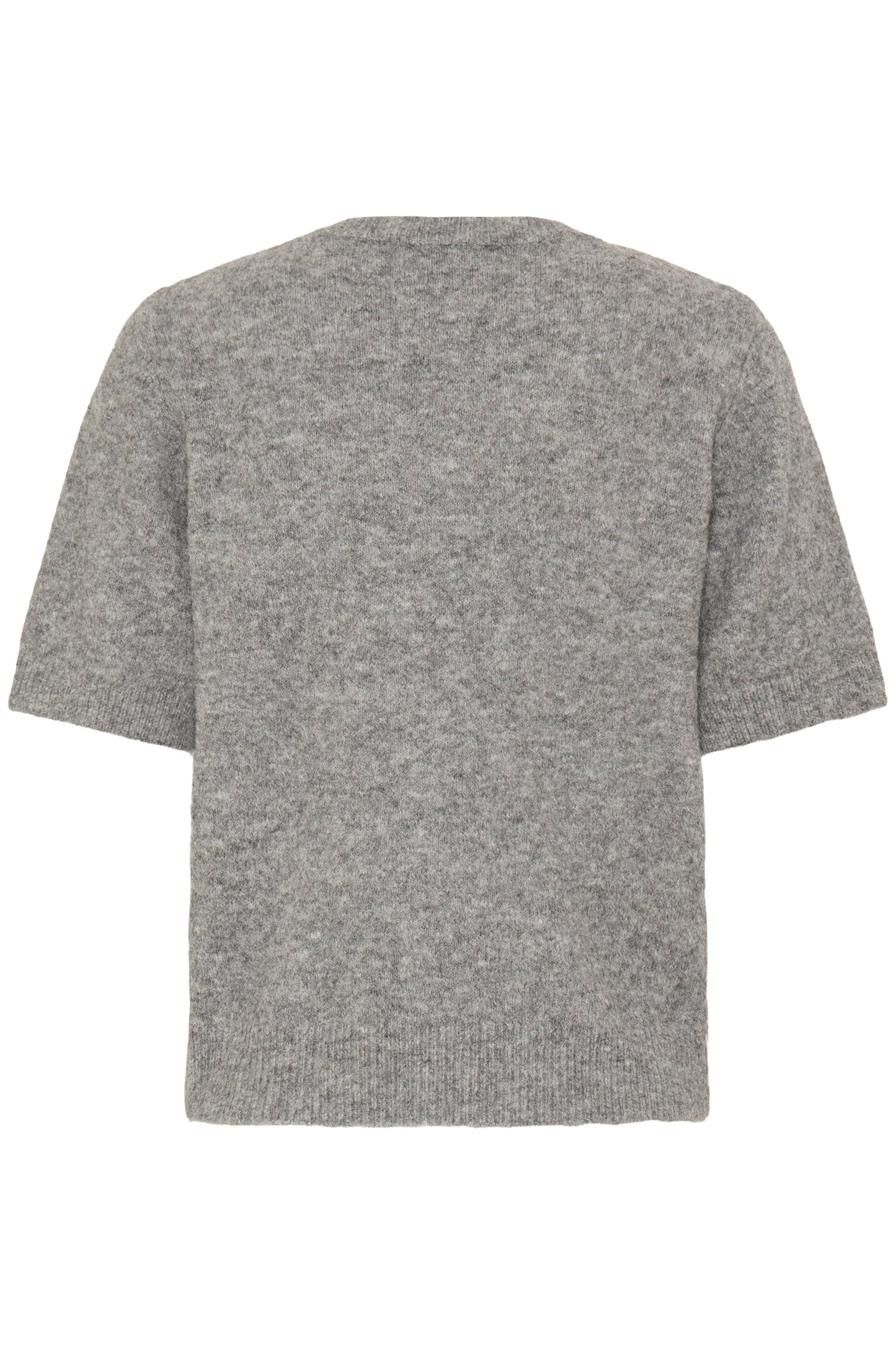 Byomea Rhinestone Short Sleeve Jumper | Mid Grey Melange