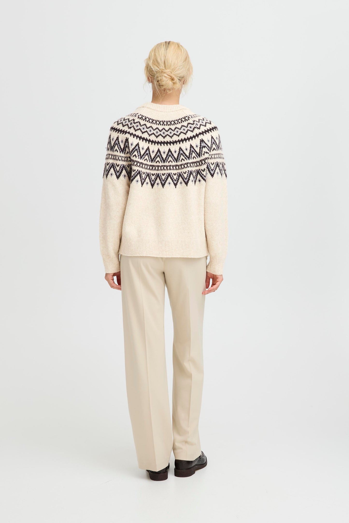 Byohelle Jacquard Jumper | Oatmeal Melange