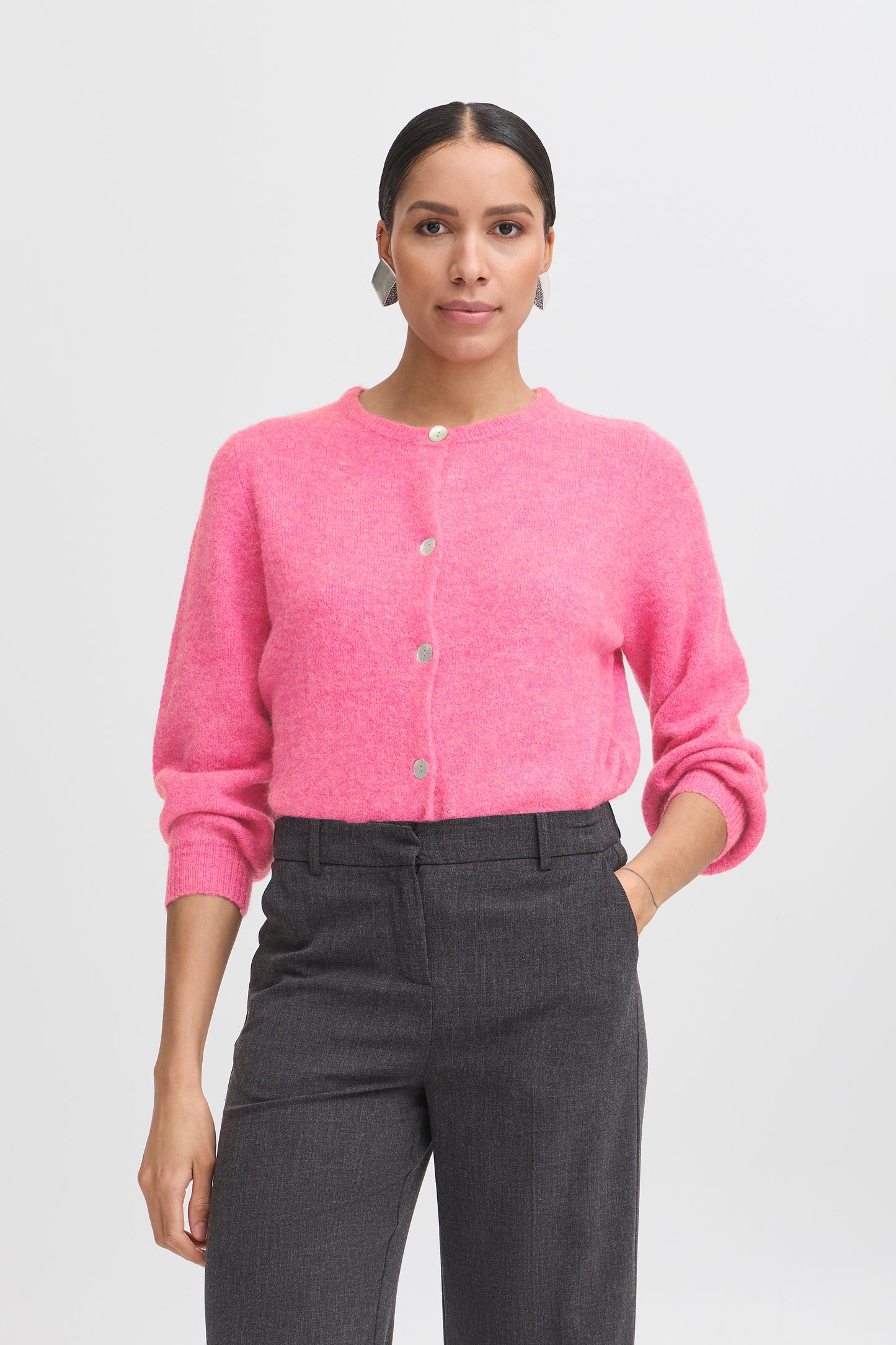 B Young Bynimma Plain Cardigan | Phlox Pink