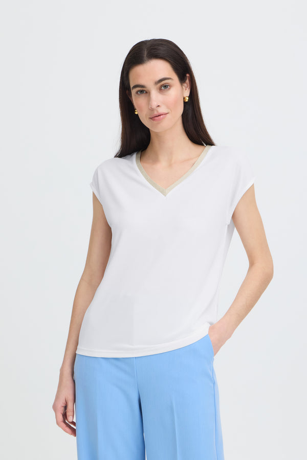 B Young Perl Lurex T-Shirt | Marshmallow