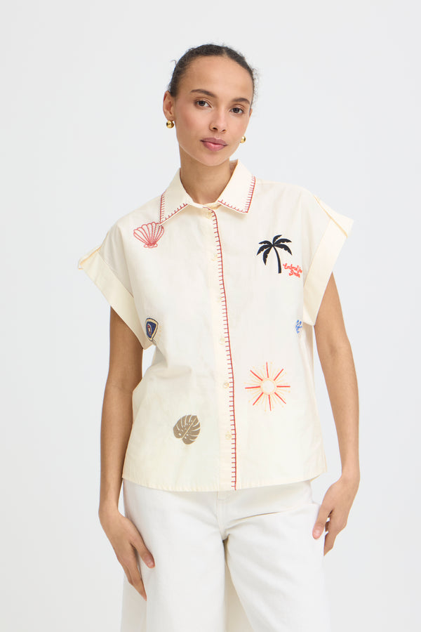 B Young ByJessel Emb Shirt | Birch