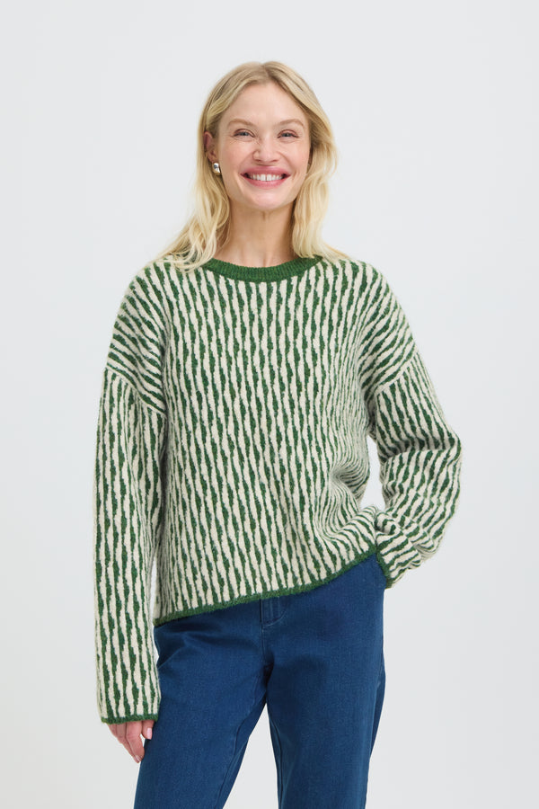 B Young Ojula Jumper | Artichoke Green Abstract