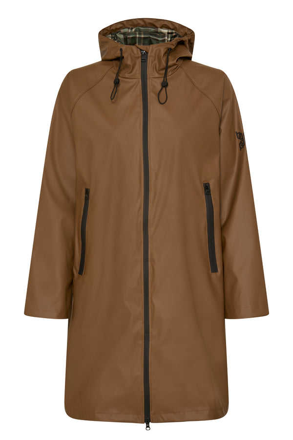 B Young Avan Zipper Raincoat | Sepia