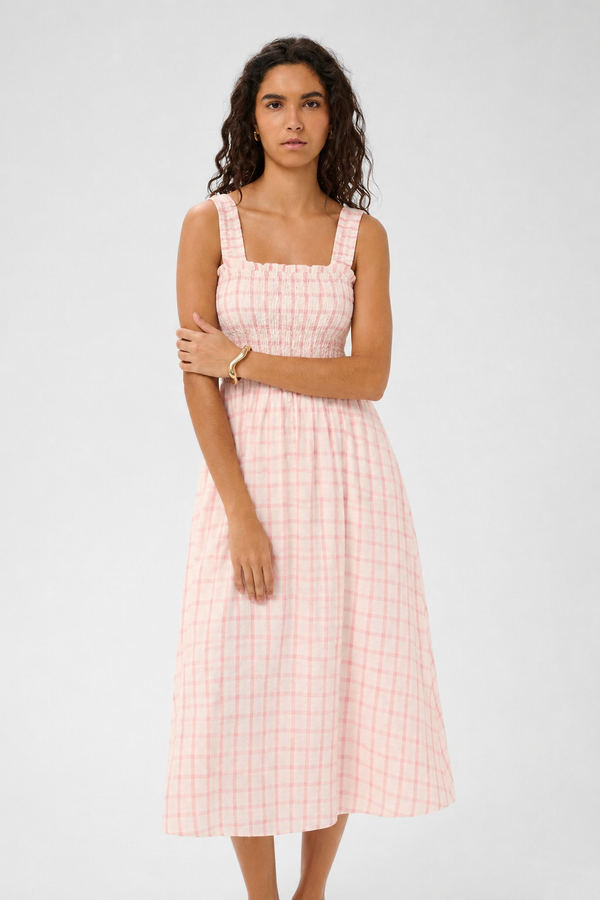 B Young Genya Dress | Pink Check