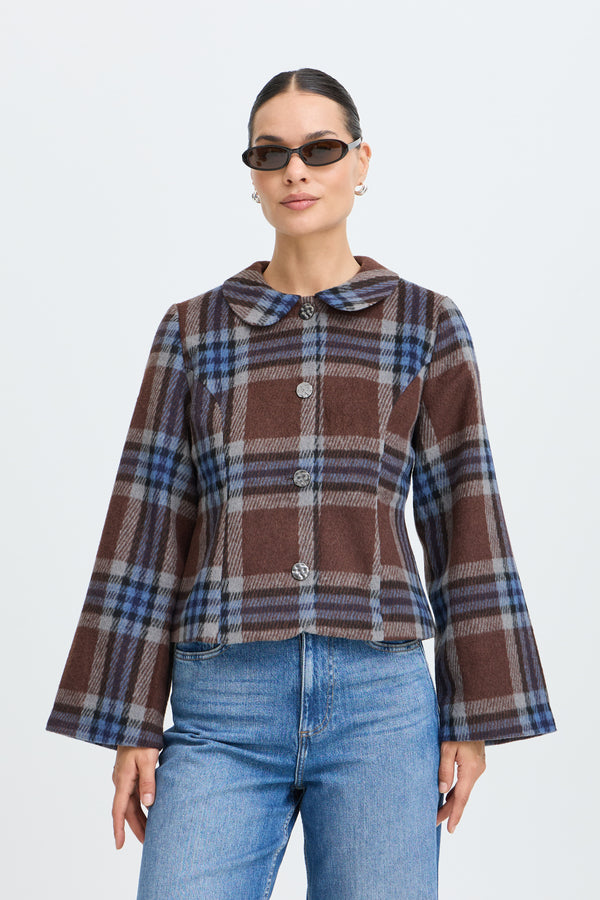 B Young Bree Jacket | Potting Soil Check
