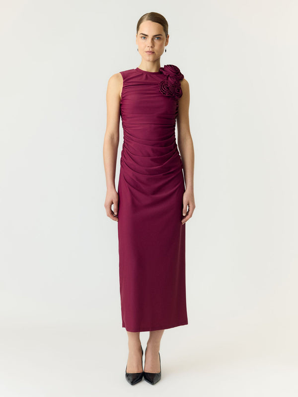 YAS Dona Sleeveless Long Dress | Rhododendron