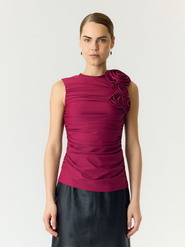 YAS Dona Sleeveless Top | Rhododendron