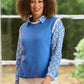 Mimi Cashmere Blend Contrast Trim Tank Top | French Blue & Ivory