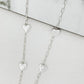 Envy Long Silver Necklace with Silver Hearts
