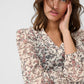 Part Two Sandi Blouse | Whitecap Gray Flower Bouquet