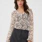 Part Two Sandi Blouse | Whitecap Gray Flower Bouquet