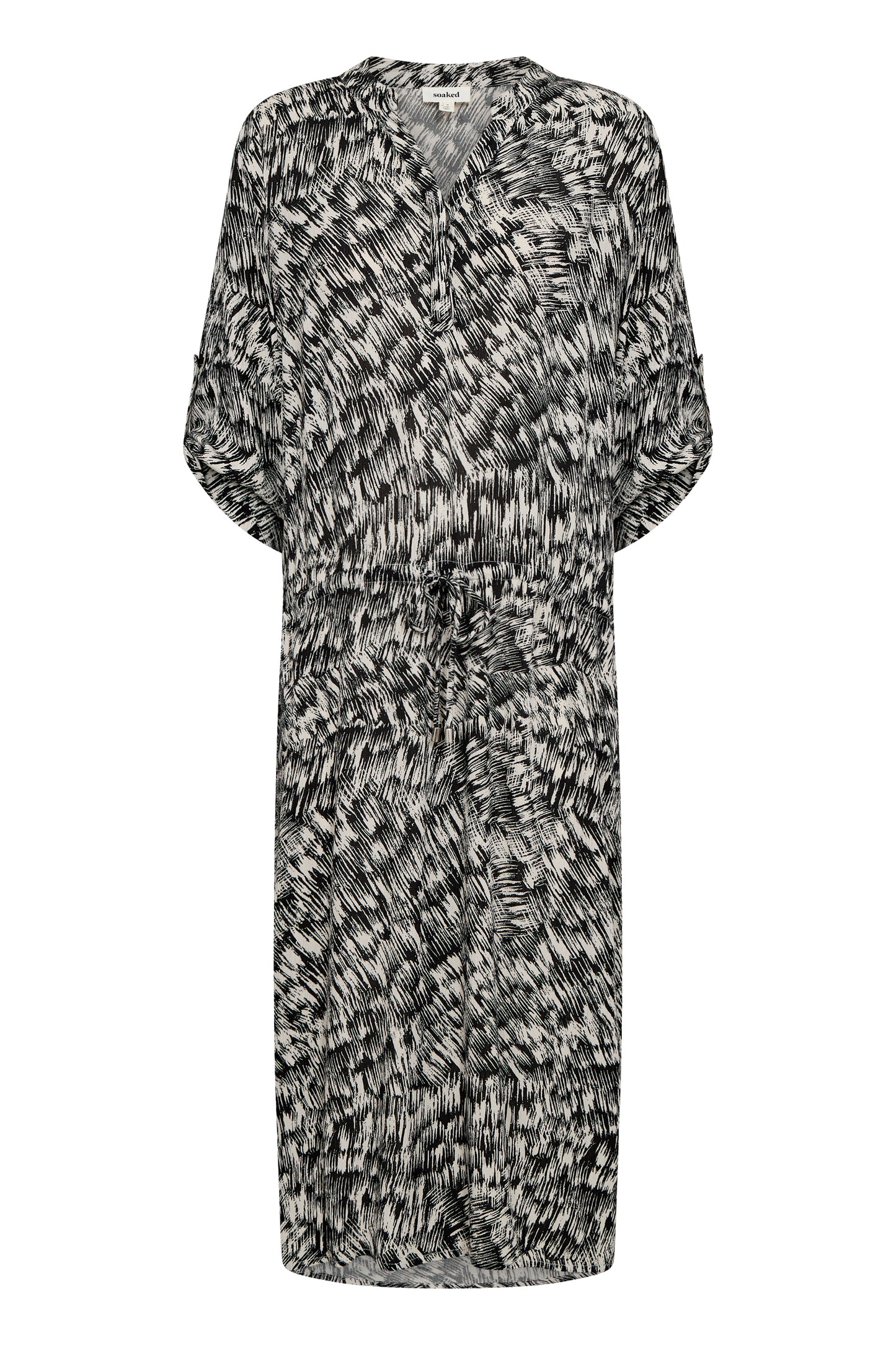 Soaked in Luxury Zaya Dress | Black Stroke Print