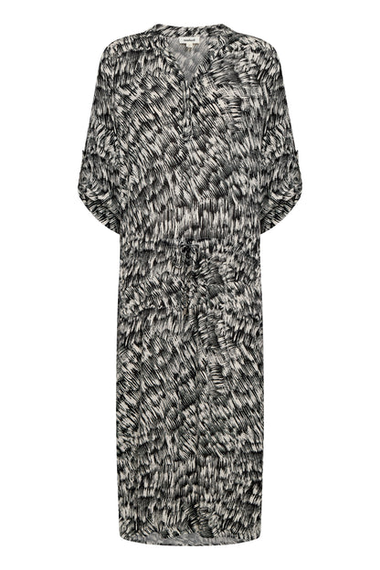 Soaked in Luxury Zaya Dress | Black Stroke Print