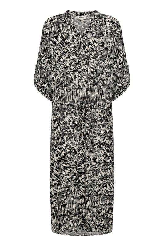 Soaked in Luxury Zaya Dress | Black Stroke Print