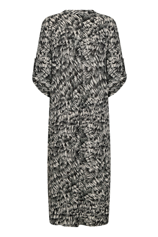 Soaked in Luxury Zaya Dress | Black Stroke Print
