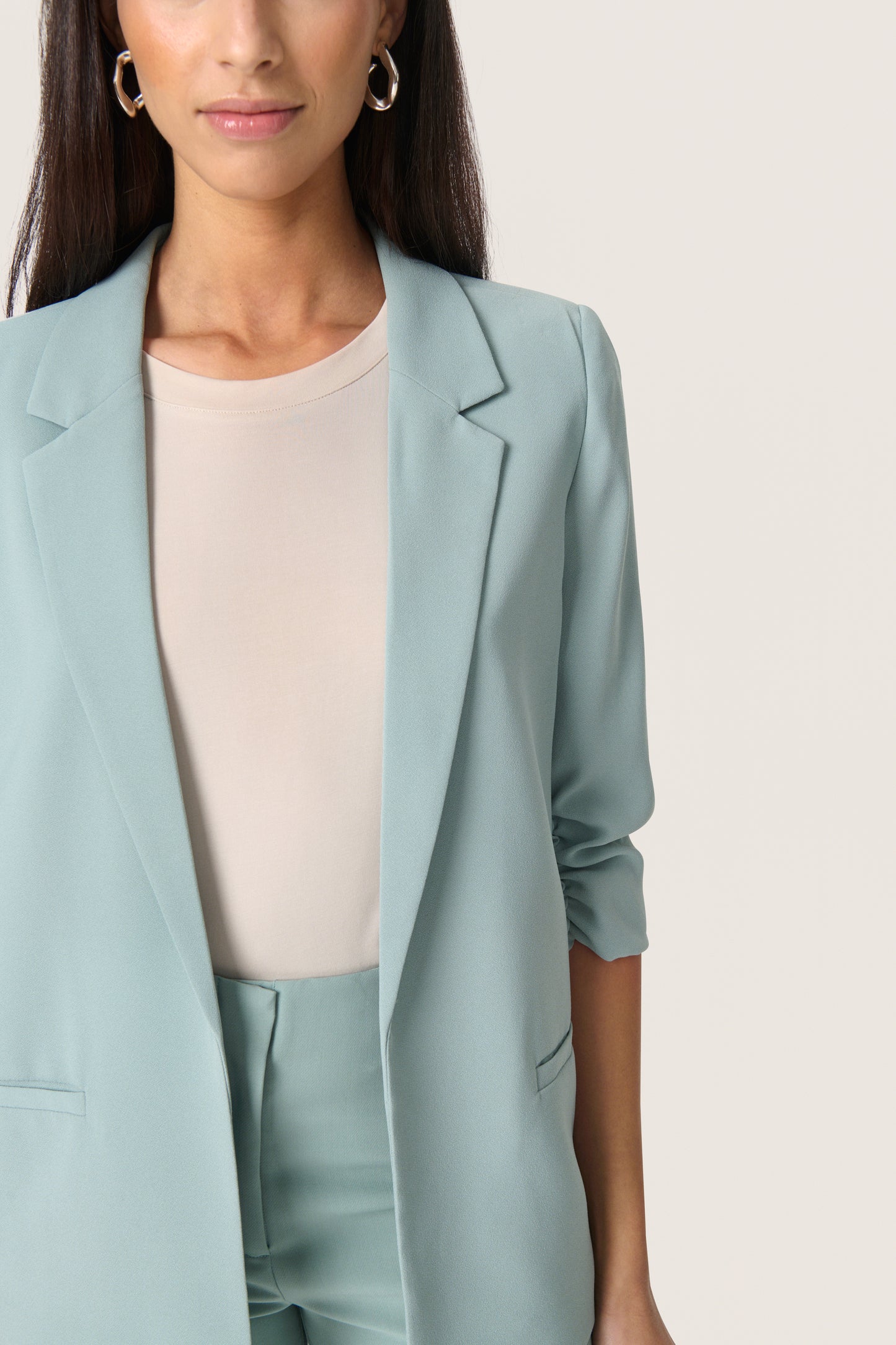 Soaked in Luxury Shirley Blazer | Silver Blue