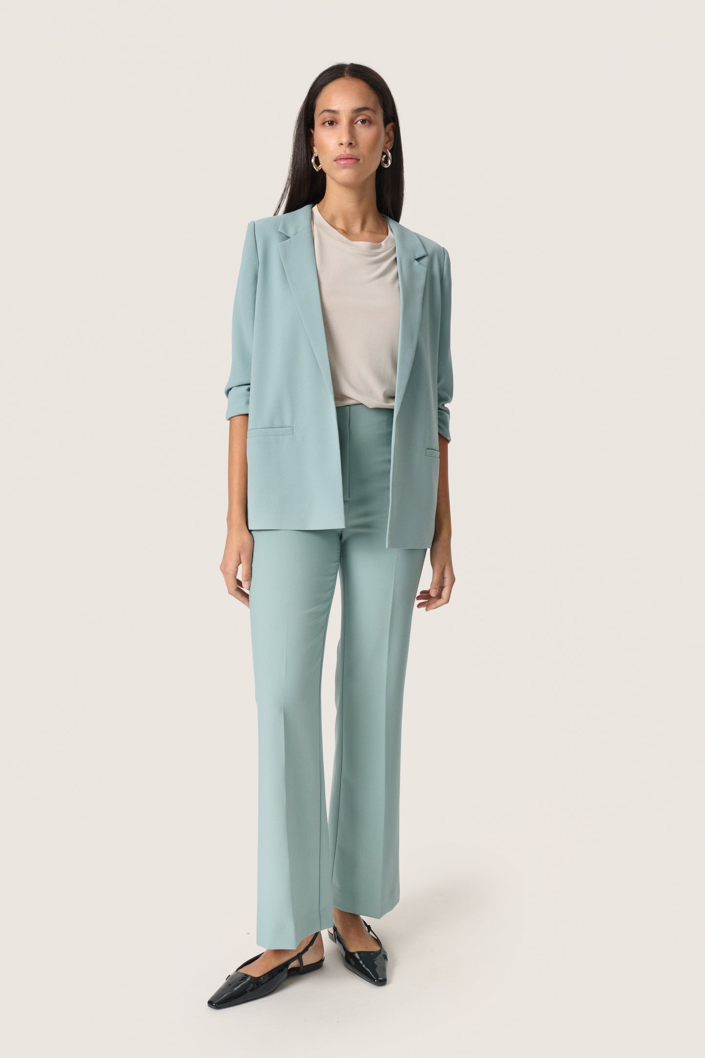 Soaked in Luxury Shirley Blazer | Silver Blue