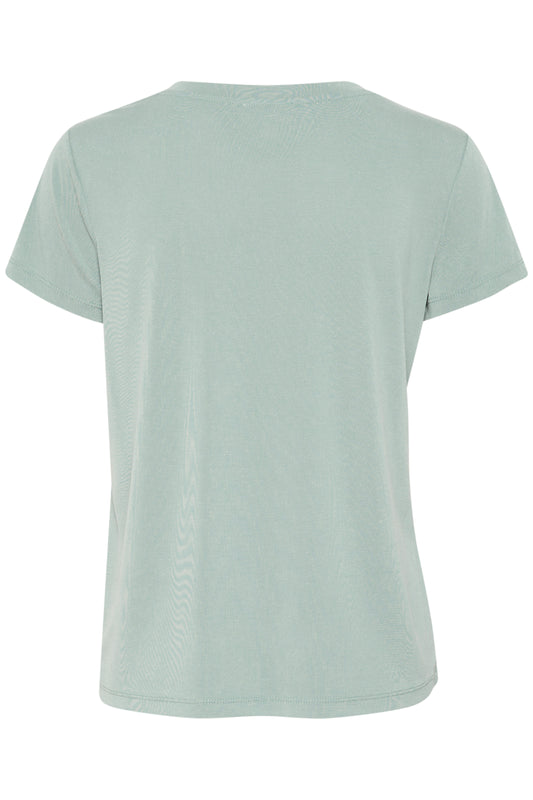 Soaked in Luxury Columbine V-Neck T-Shirt | Silver Blue