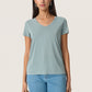 Soaked in Luxury Columbine V-Neck T-Shirt | Silver Blue