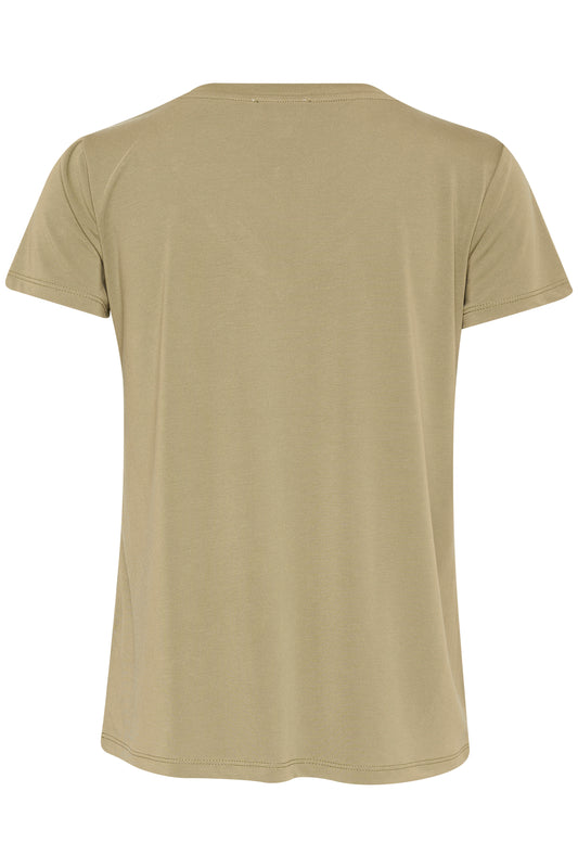 Soaked in Luxury Columbine V-Neck T-Shirt | Covert Green