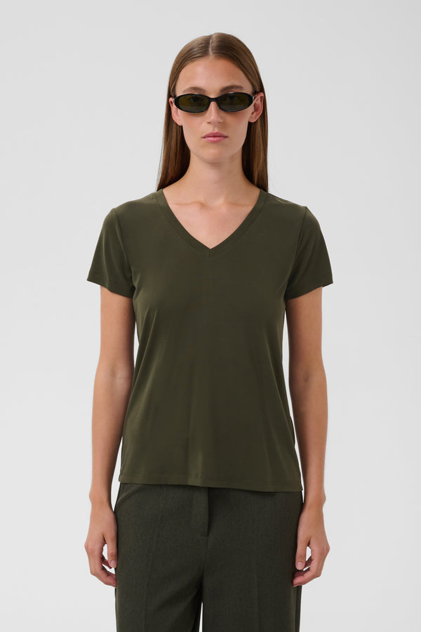 Soaked in Luxury Columbine V-Neck T-Shirt | Rosin