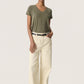 Soaked In Luxury Columbine V-Neck T-Shirt | Grape Leaf